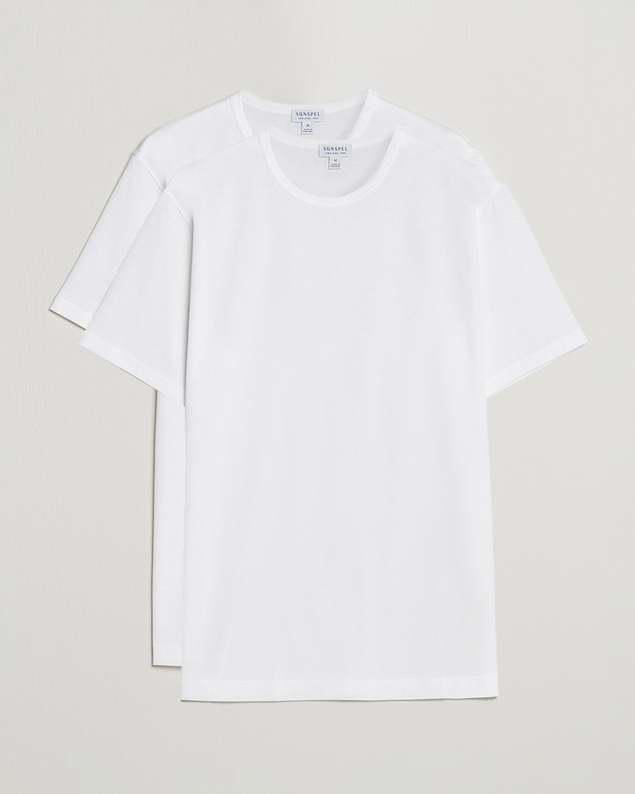Sunspel 2-Pack Crew Neck Q82 Cotton T-Shirt White