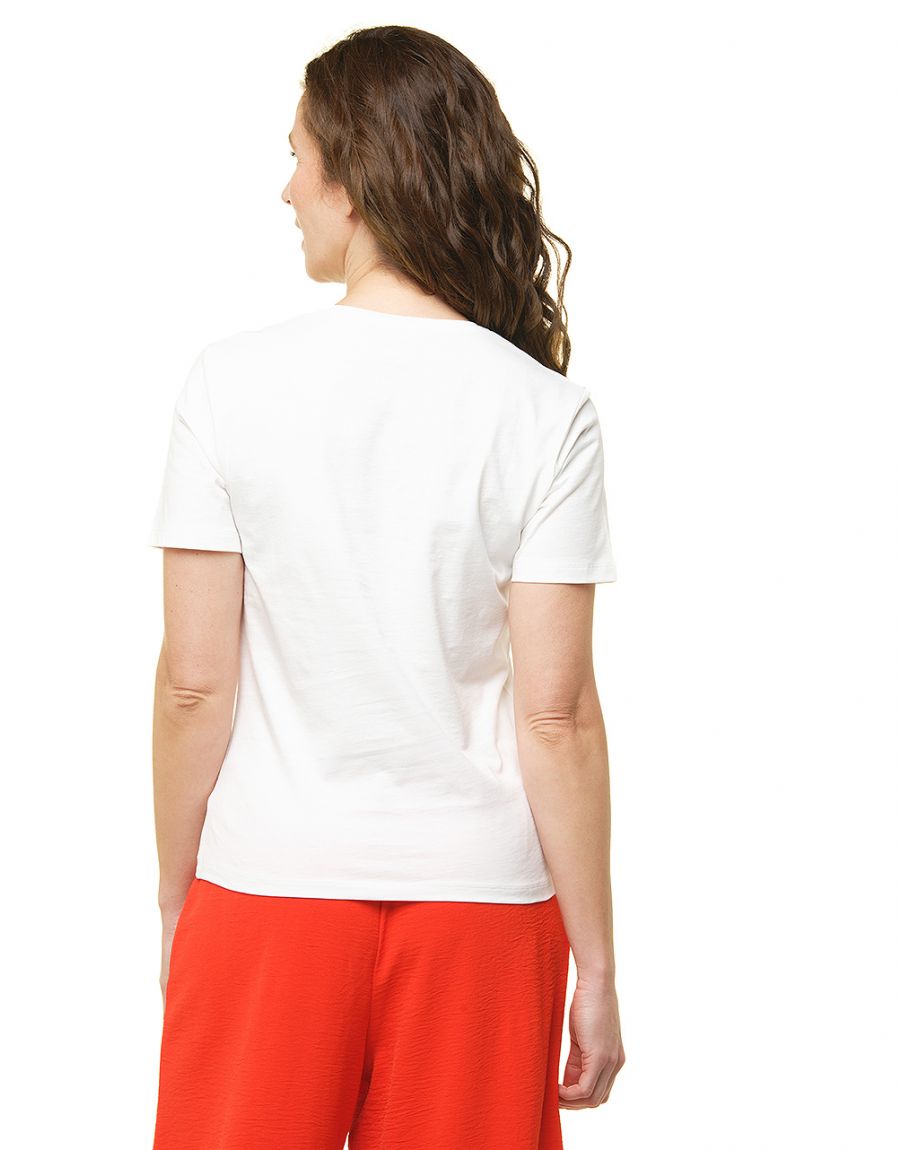 T-shirt blanc à motifs