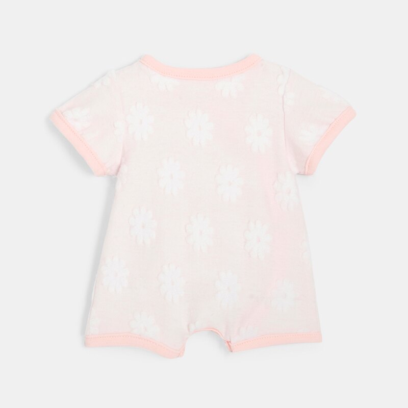 Combishort bébé fille en velours dévoré bio rose Absorba Rose