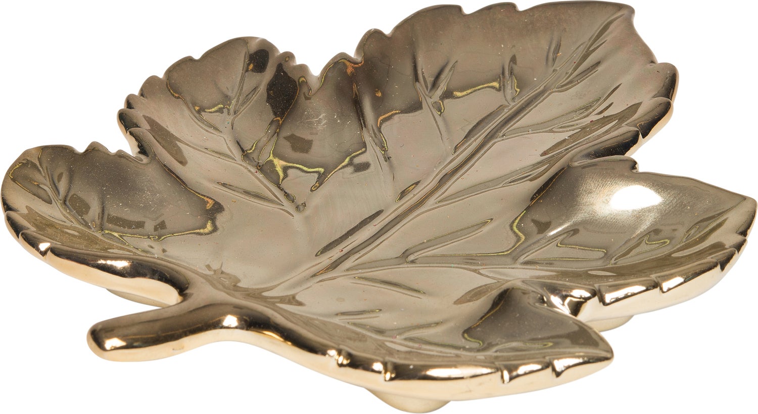 Intratuin kerstdecoratieschaal blad 15 x 13 x 2 cm goud