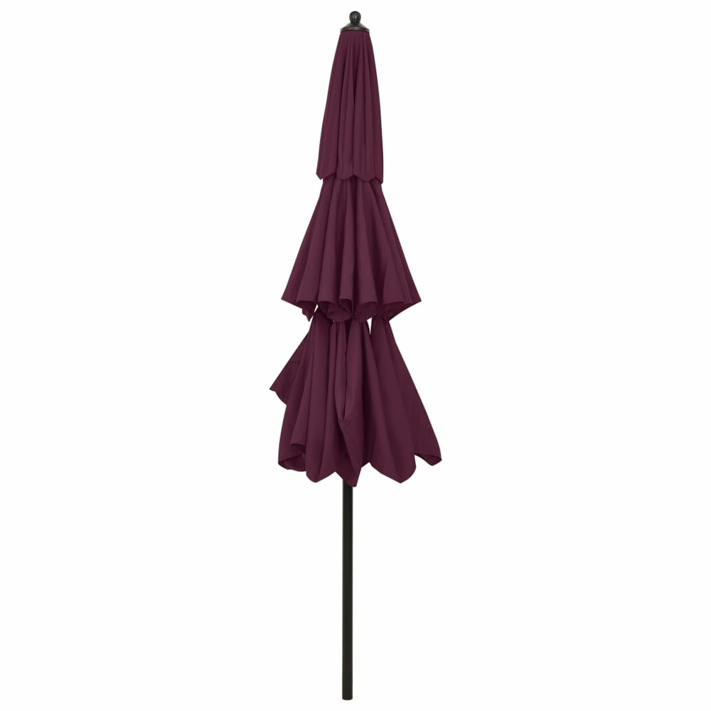 Parasol à 3 niveau x avec mât en aluminium 3 m bordeaux