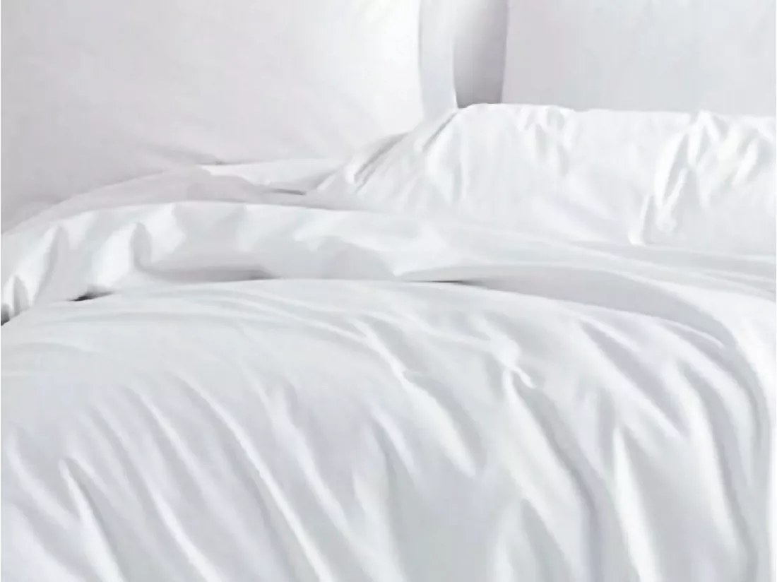 Parure de lit blanche unie 260 x 240 cm