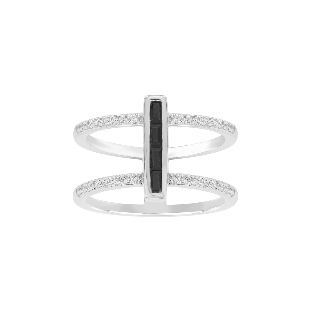 Bague en Argent avec oxyde de zirconium noir