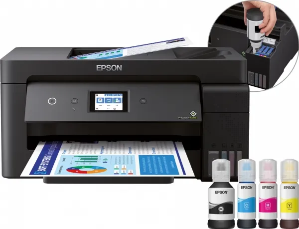 Epson EcoTank ET-15000 - Multifunktionsprinter - farve - blækprinter - A3/Ledger (297 x 432 mm) (original) - A3/Ledger (medie) - op til 11.5 spm (kopiering) - op til 17 spm (udskriver) - 270 ark - 33.6 Kbps - USB 2.0, LAN, Wi-Fi