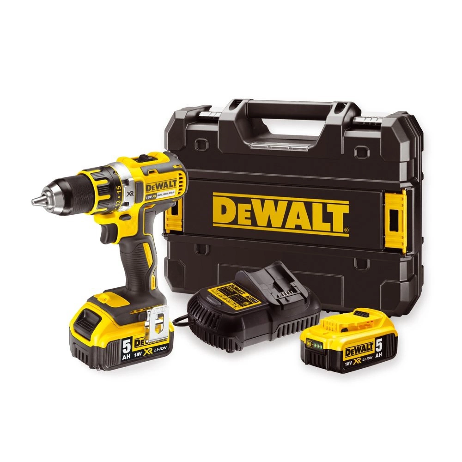 DeWALT DCD791P2 18V Li-Ion accu boor-/schroefmachine set (2x 5.0Ah accu) in TSTAK - koolborstelloos