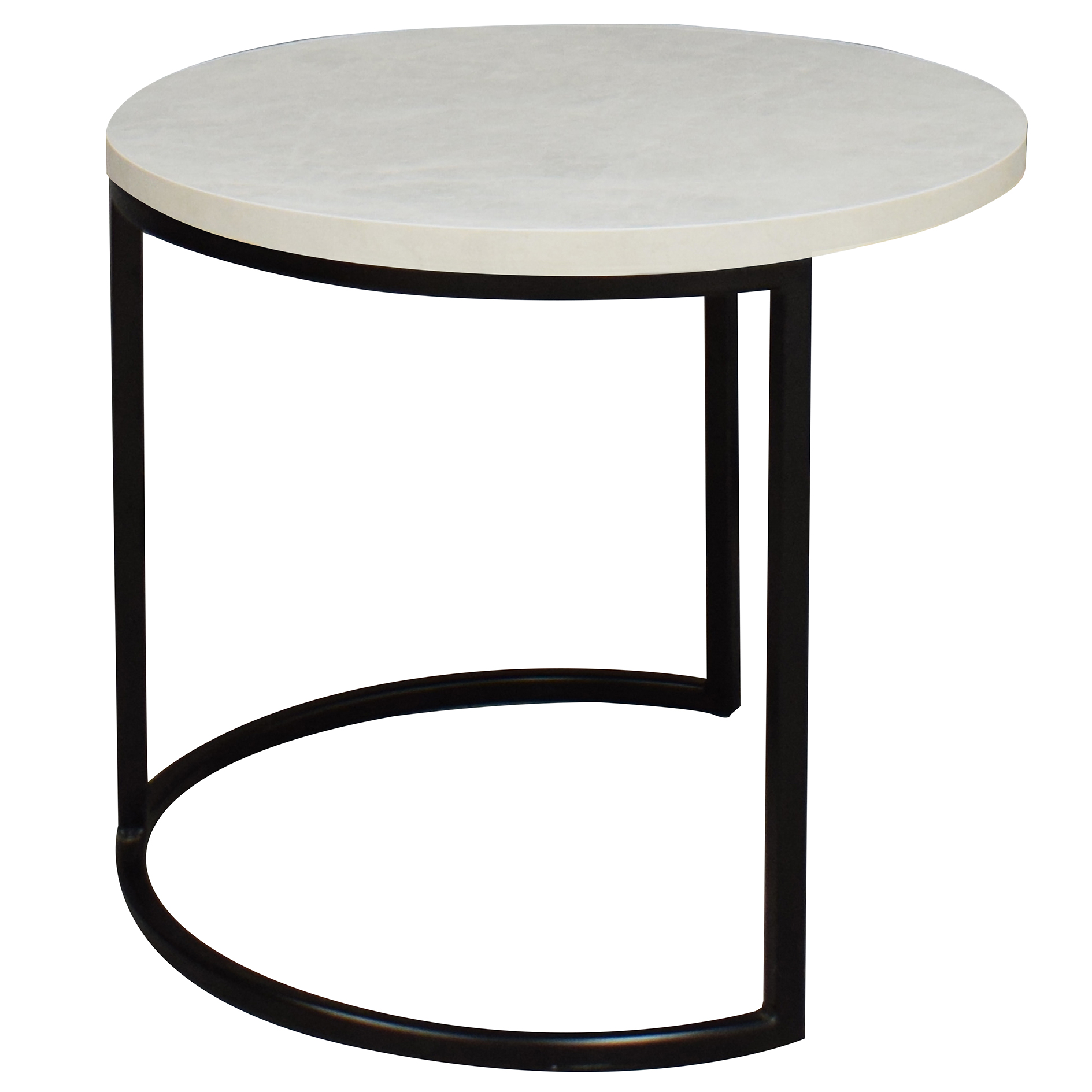 Couchtisch - weiß-schwarz - Keramik-Optik