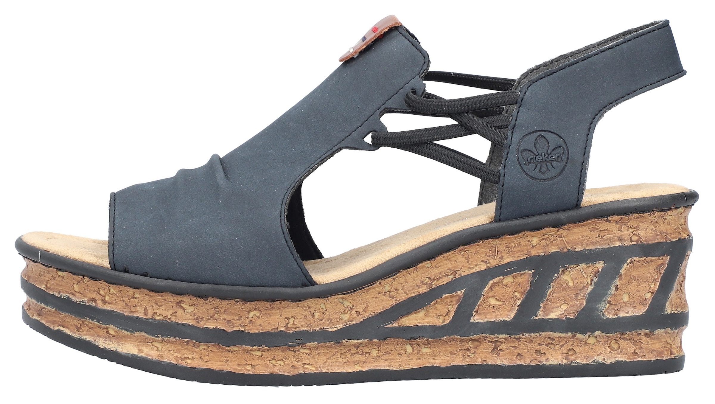 Rieker Keilsandalette  , Sommerschuh, Sandale, Keilabsatz, mit seitlichen Stretchbändern