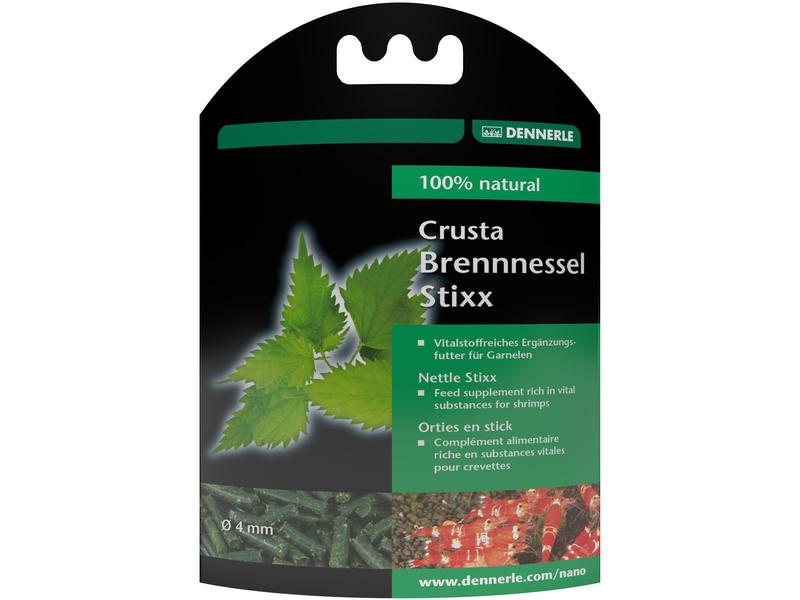 Dennerle Ergänzungsfutter Crusta Brennnessel Stixx, Ø 4 mm, Vitaminreiches Ergänzungsfutter für Garnelen