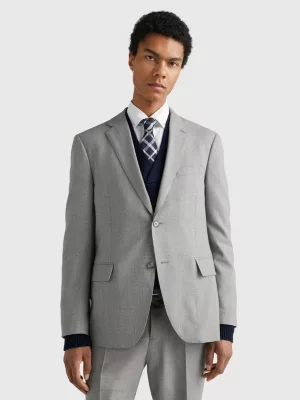 Blazer de tecido liso com abotoamento simples