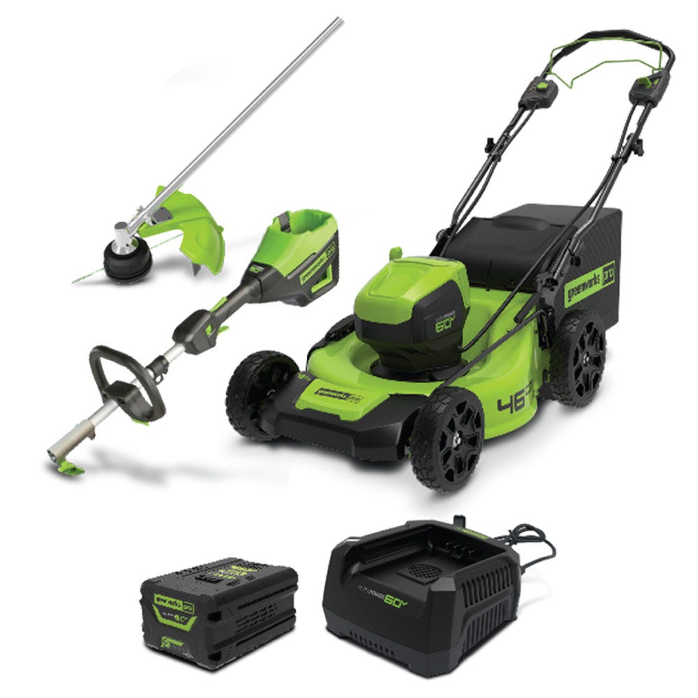 Cortador de grama autopropelido GREENWORKS 60V 1 x 4,0Ah + Kit de ferramentas múltiplas TTKIT904