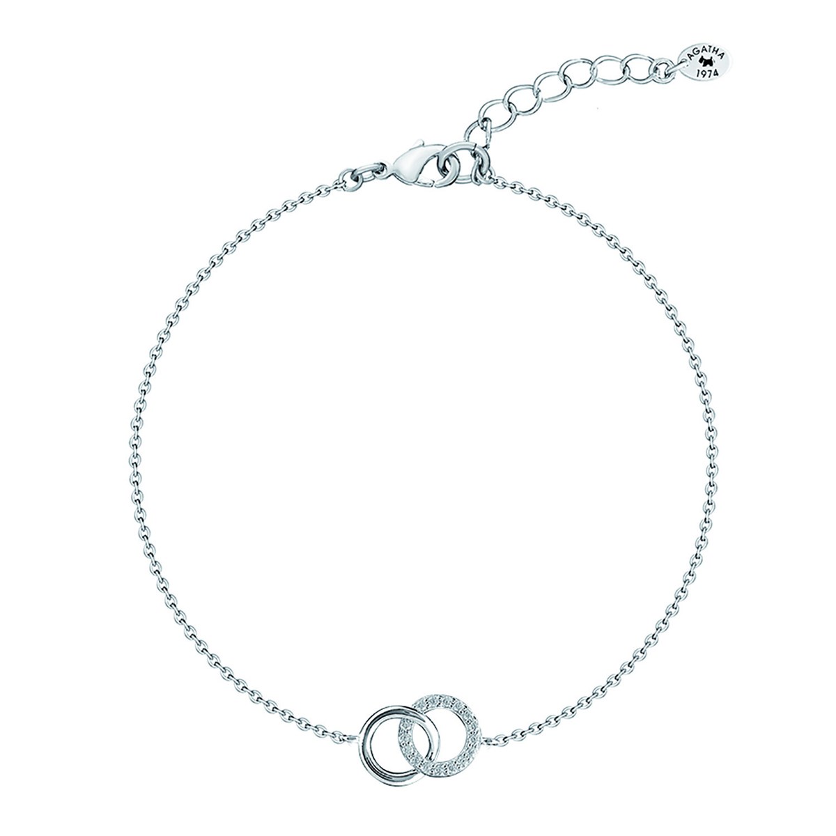 Bracelet Agatha argent entrelacé oxydes Rondou