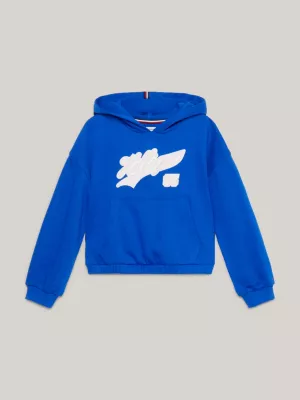 Moletom com capuz e modelagem relaxada com logo Varsity Script