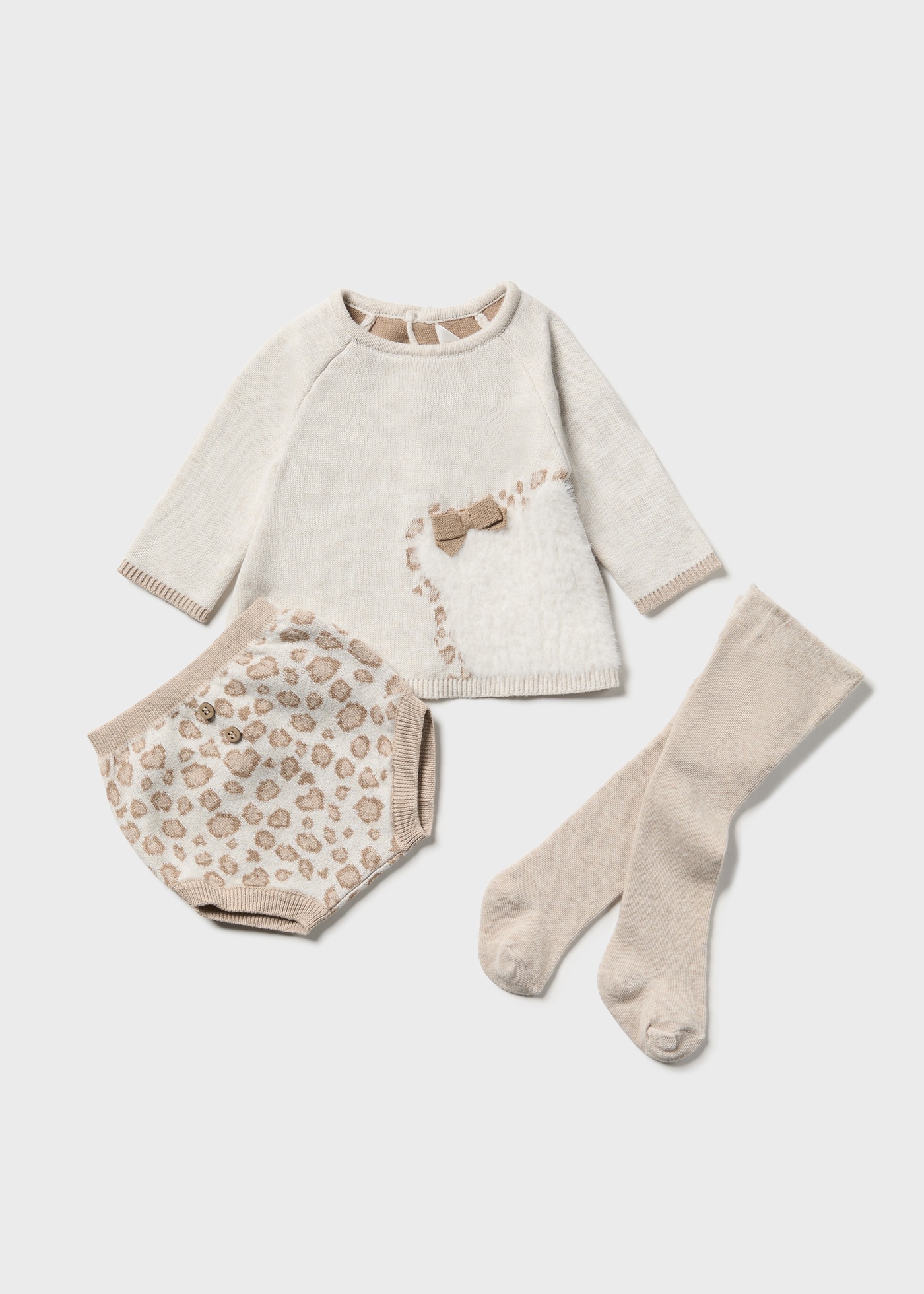 Conjunto de malha de algodão Better Cotton de 3 peças para recém-nascido