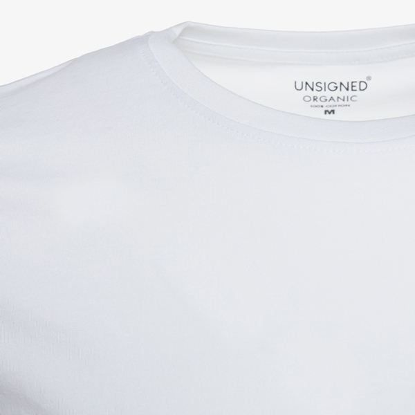 Unsigned heren T-shirt wit katoen ronde hals