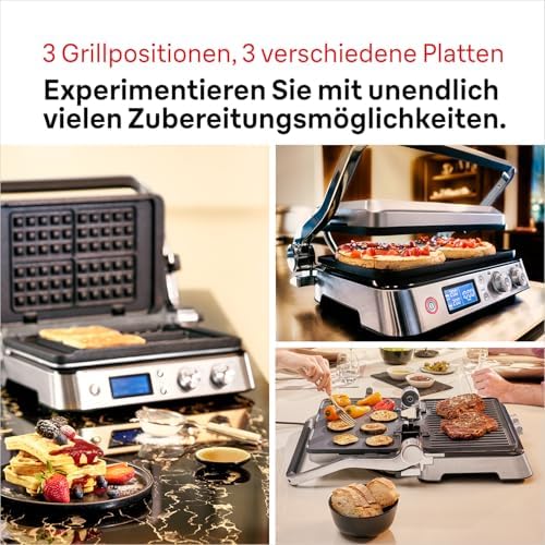 Braun MultiGrill 9 CG 9047, Appareil Panini Électrique avec Plaques de Grillage, Cuisson, Gaufres, 2 Thermostats Indépendants, 3 Positions Cuisson, Plaques Lavables au Lave Vaisselle, 2000W, Noir/Inox : Cuisine et Maison