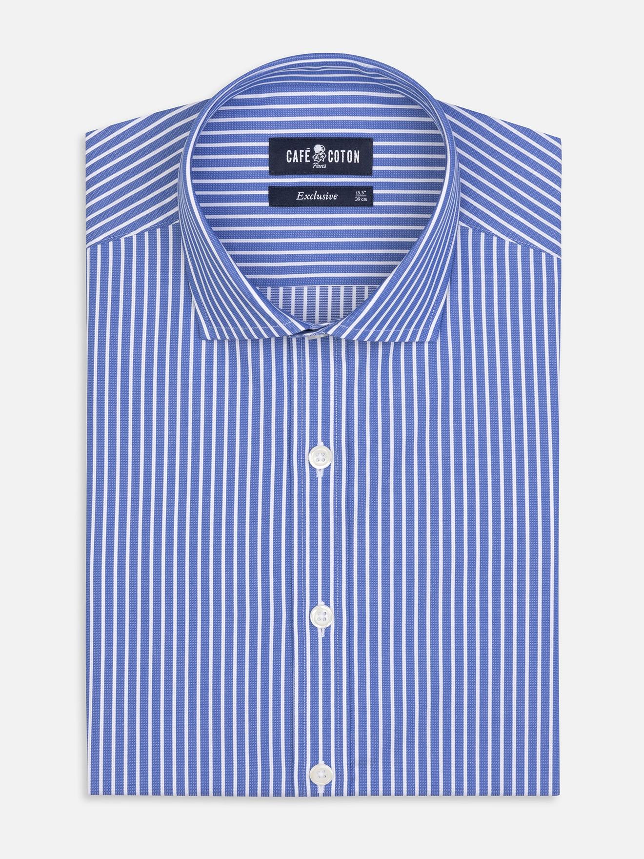 Chemise cintrée Chaim à rayures bleues