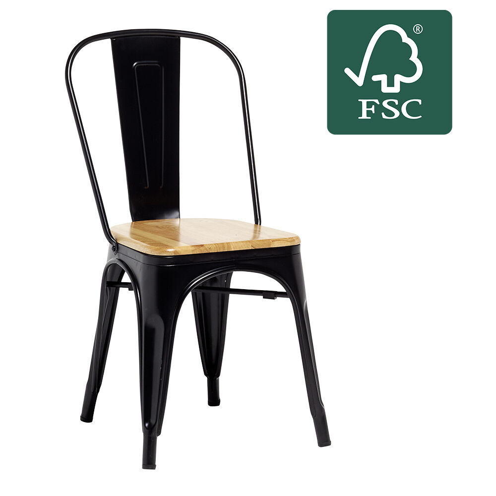Chaise empilable Fabrik métal et bois