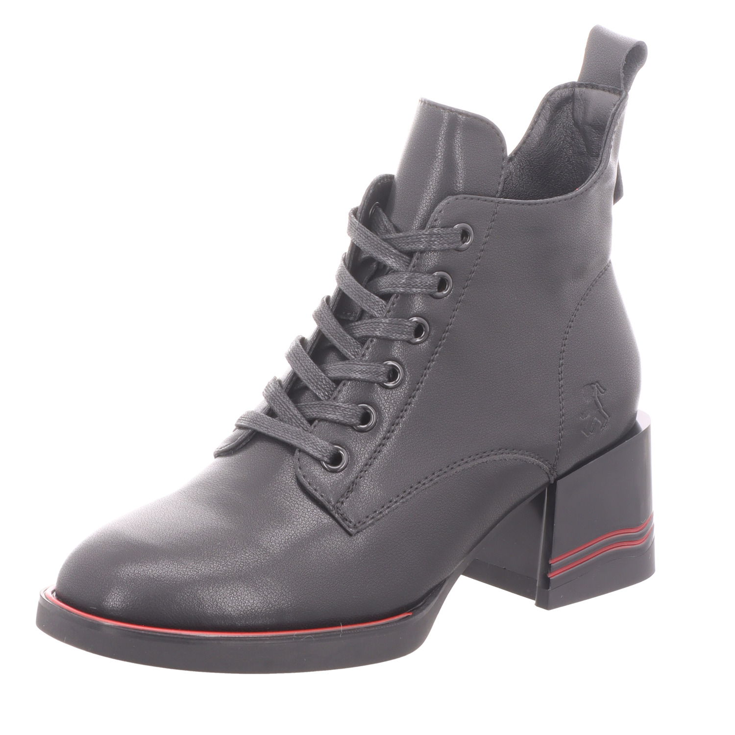 2GO Fashion Damen-Schnürstiefelette Schwarz-Rot