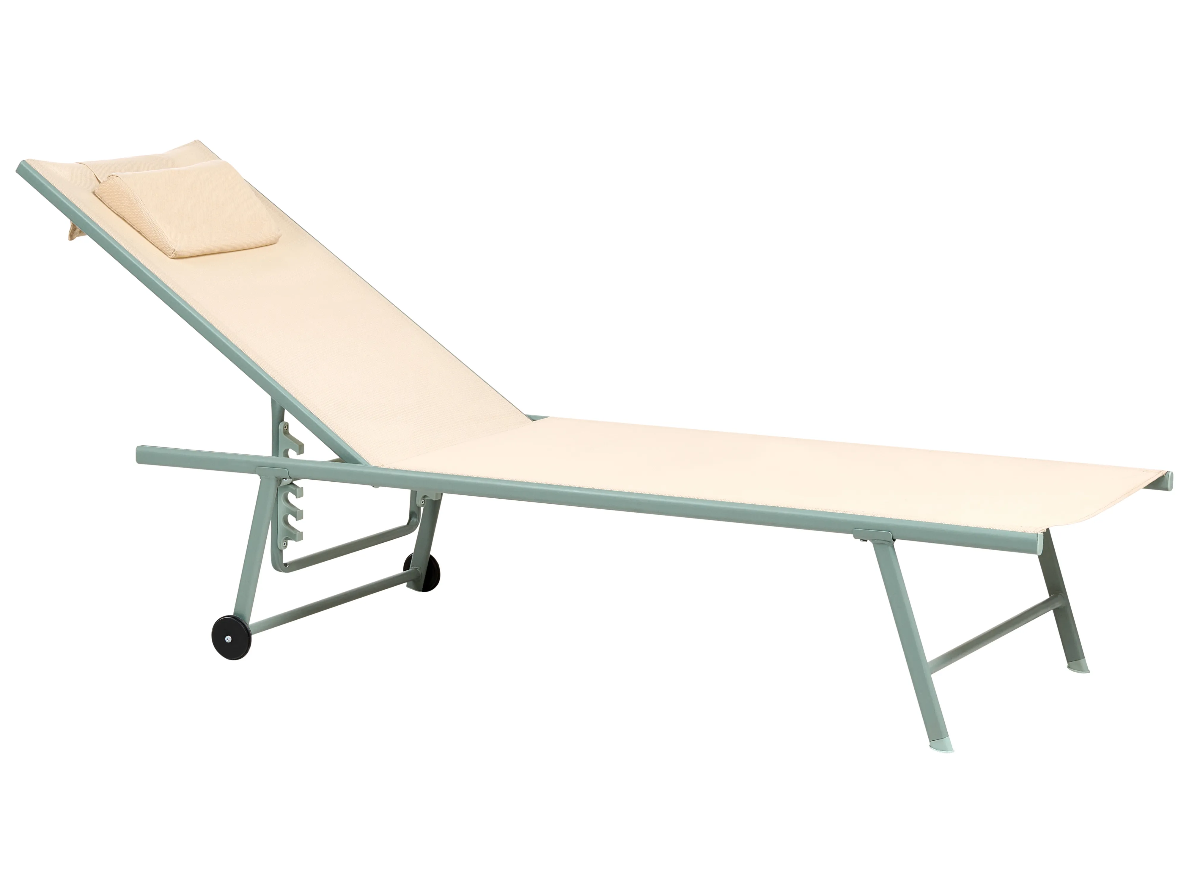 Set van 2 ligstoelen SORONI achteroververstelbaar Metaal Beige