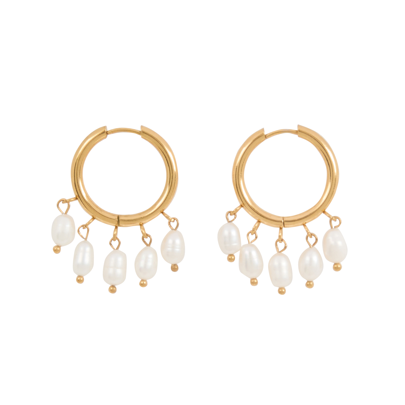 Boucles d'oreilles percées multi perles | Jaune