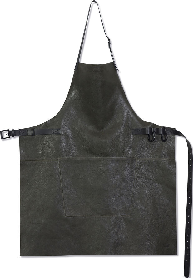 DutchDeluxes Læderforklæde BBQ Style Apron Vintage Grey Grå