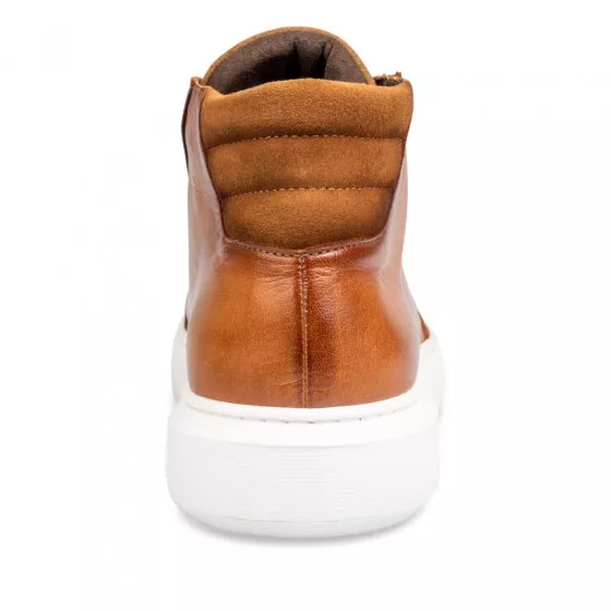 Baskets COGNAC DENIM SIDE CUIR