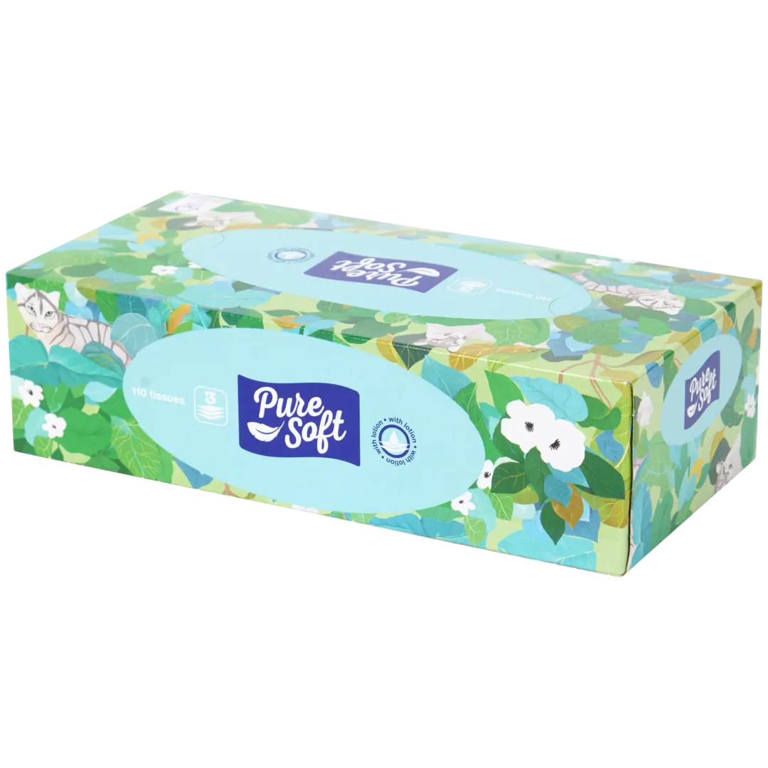 Pure Soft tissuebox 110 stuks | diverse kleuren