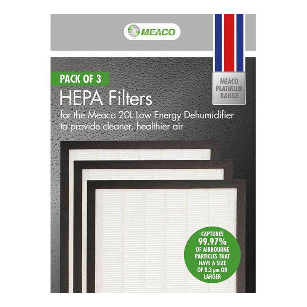 HEPA FILTER MEACO TIL AVFUKTER LAVENERGI 20L 3STK