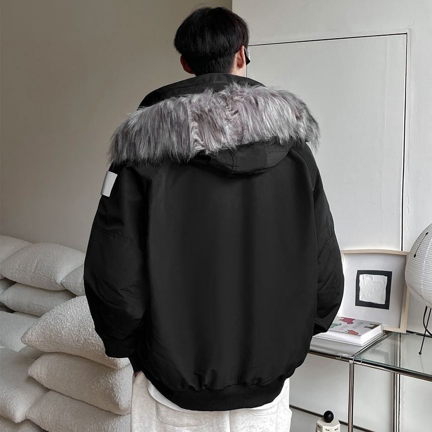 Drawouf - Parka met capuchon en rits van imitatiebont
