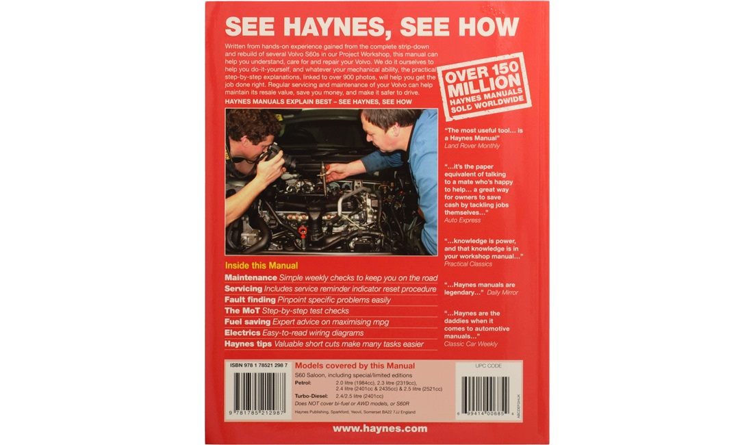 Reparationshåndbog S60 2,0-2,5 11/00-
