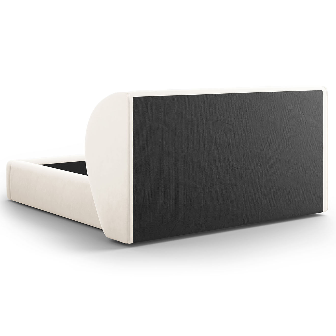 Micadoni Lit Coffre en Velours avec Tête de Lit Miley beige clair - 230x207x100 cm