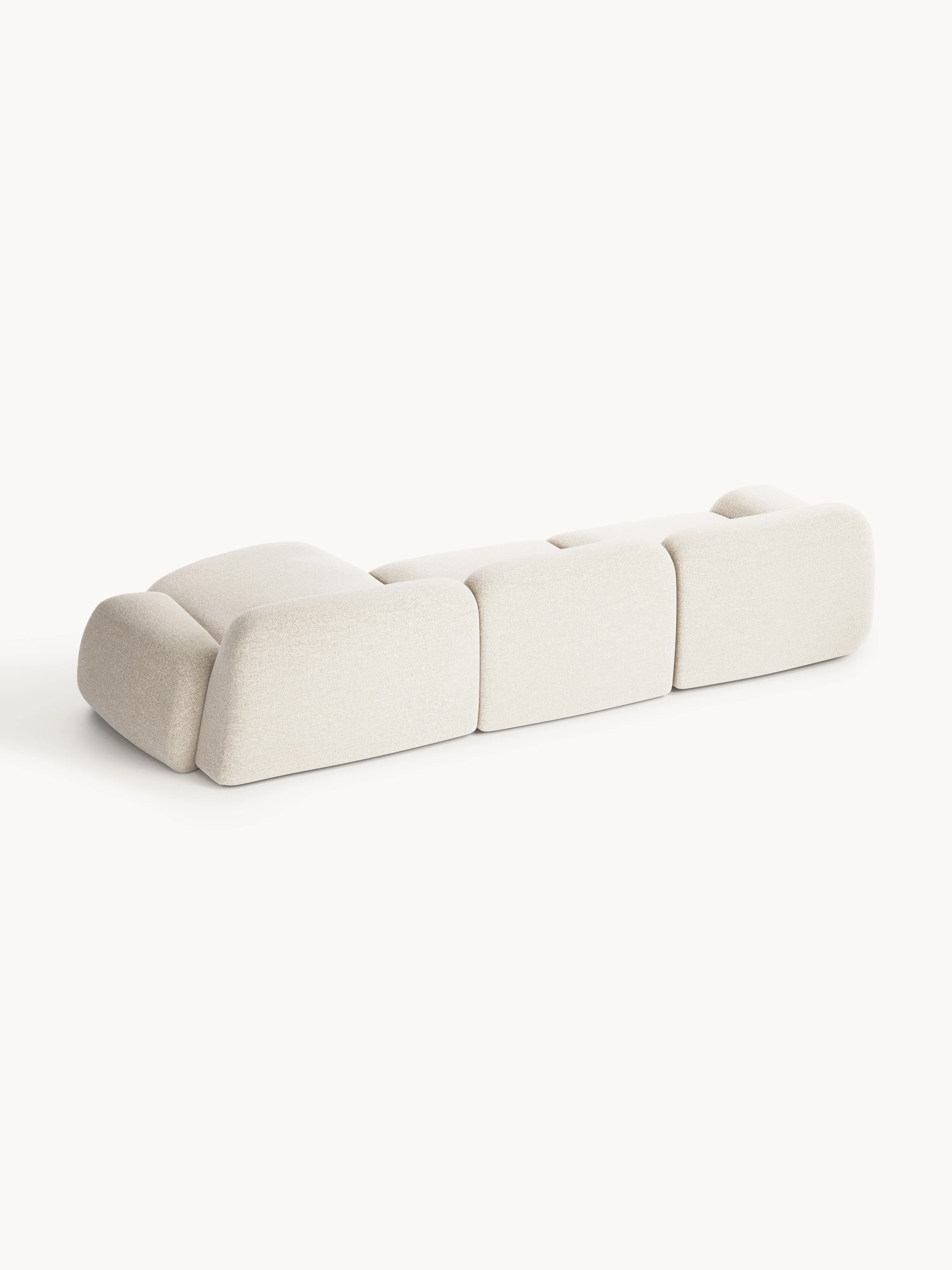 Modulaire bouclé hoekbank Wolke (4-zits)