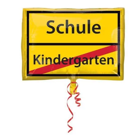 amscan Folienballon Schulanfang, Ortsschild metallic