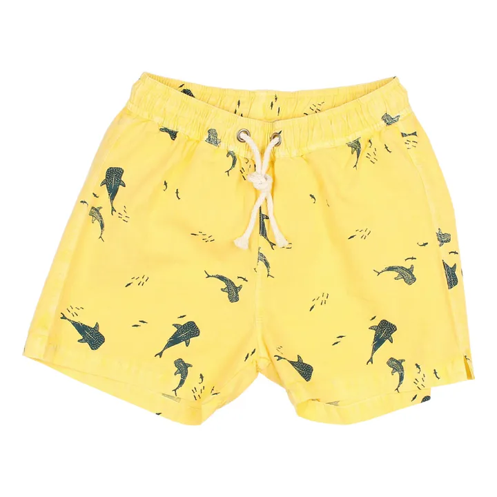 Búho Short de Bain Coton Bio Ocean | Jaune