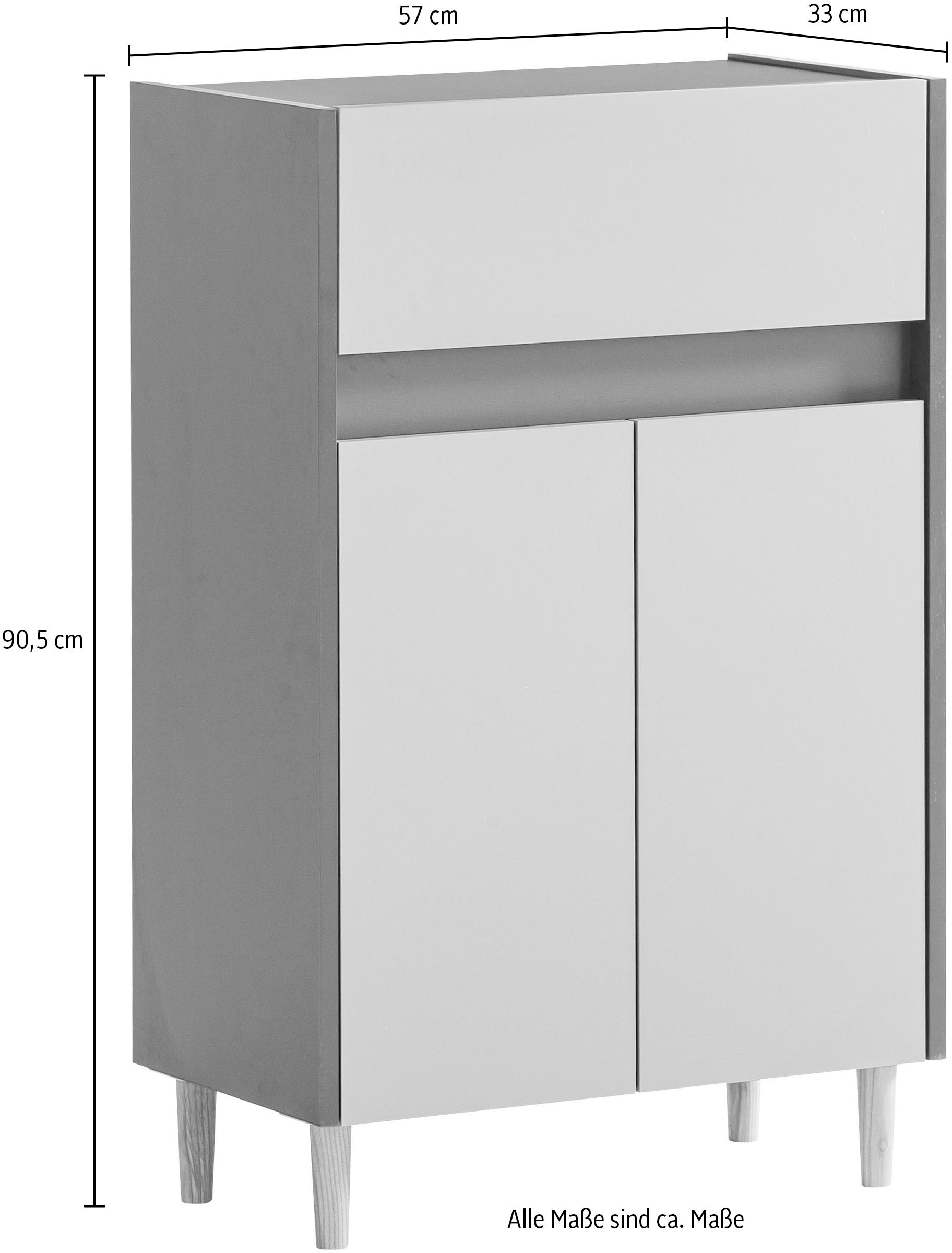 welltime Unterschrank »Lovis, Breite 56 cm« Metallbeschläge, Möbelfüsse aus Massivholz
