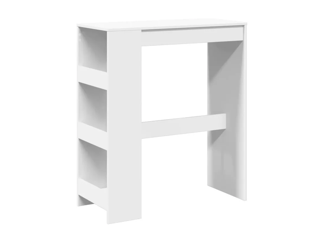 Table de bar et étagères blanc 90x40x103,5 cm bois d'ingénierie