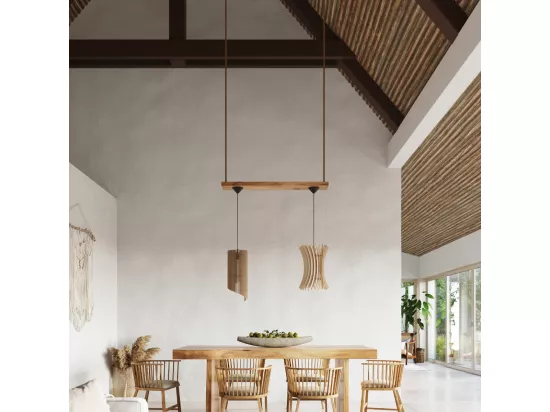 Sollux ALEXIA Lampe à Suspension Wire Frame Bois Naturel E27