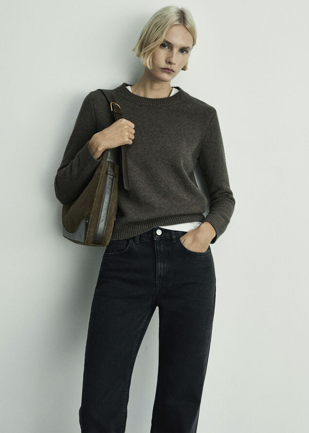 MANGO Matilda medium-rise straight-fit je Open grey