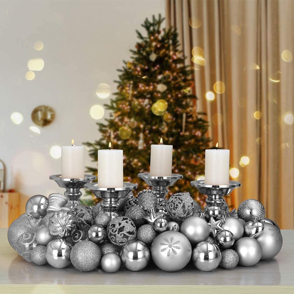 (100er Set) Christbaum Schmuck Weihnachtskugeln Deko Ornamente - Blau