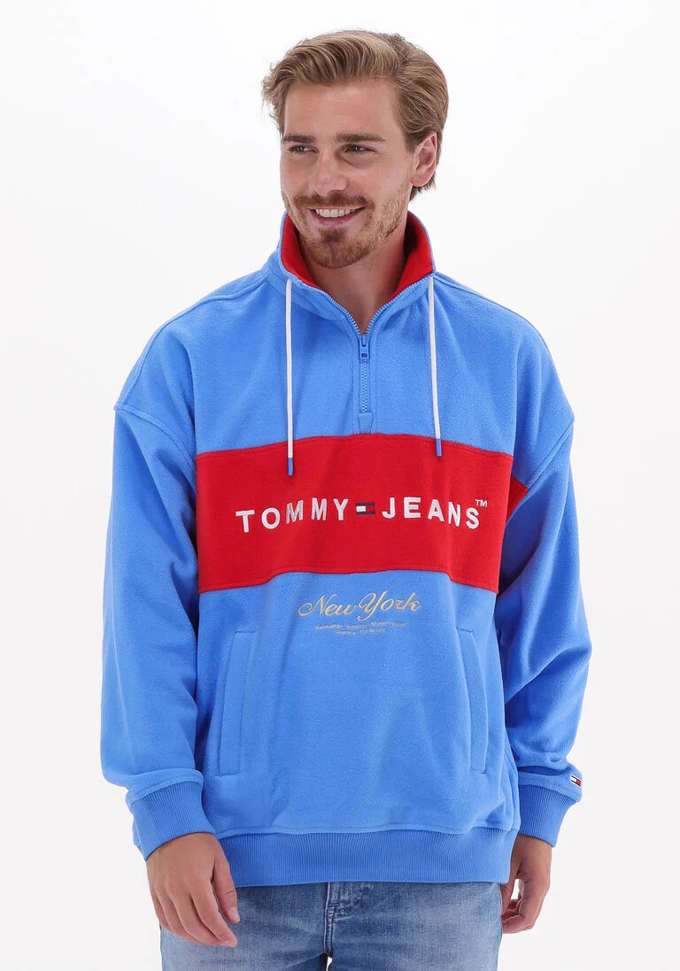 TOMMY JEANS blauwe tommy jeans sweater tjm archive polar mock neck