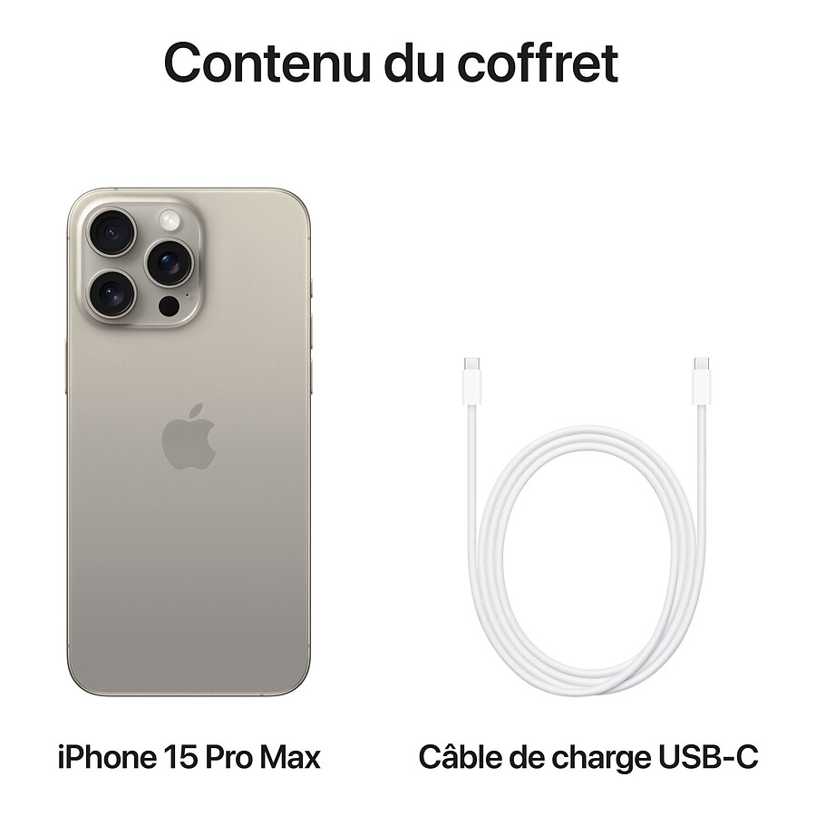 Apple iPhone 15 Pro Max (Titane naturel) - 256 Go · Reconditionné