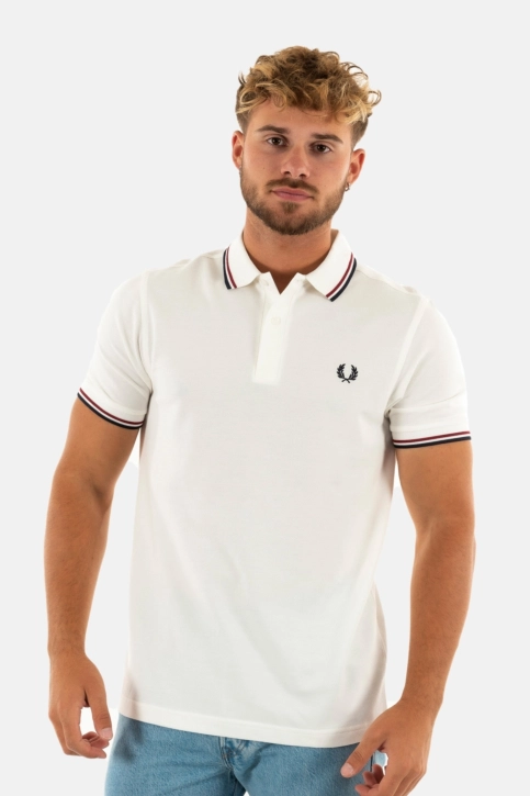 Polos fred perry mm3600 t60 snwht/bred/nvy