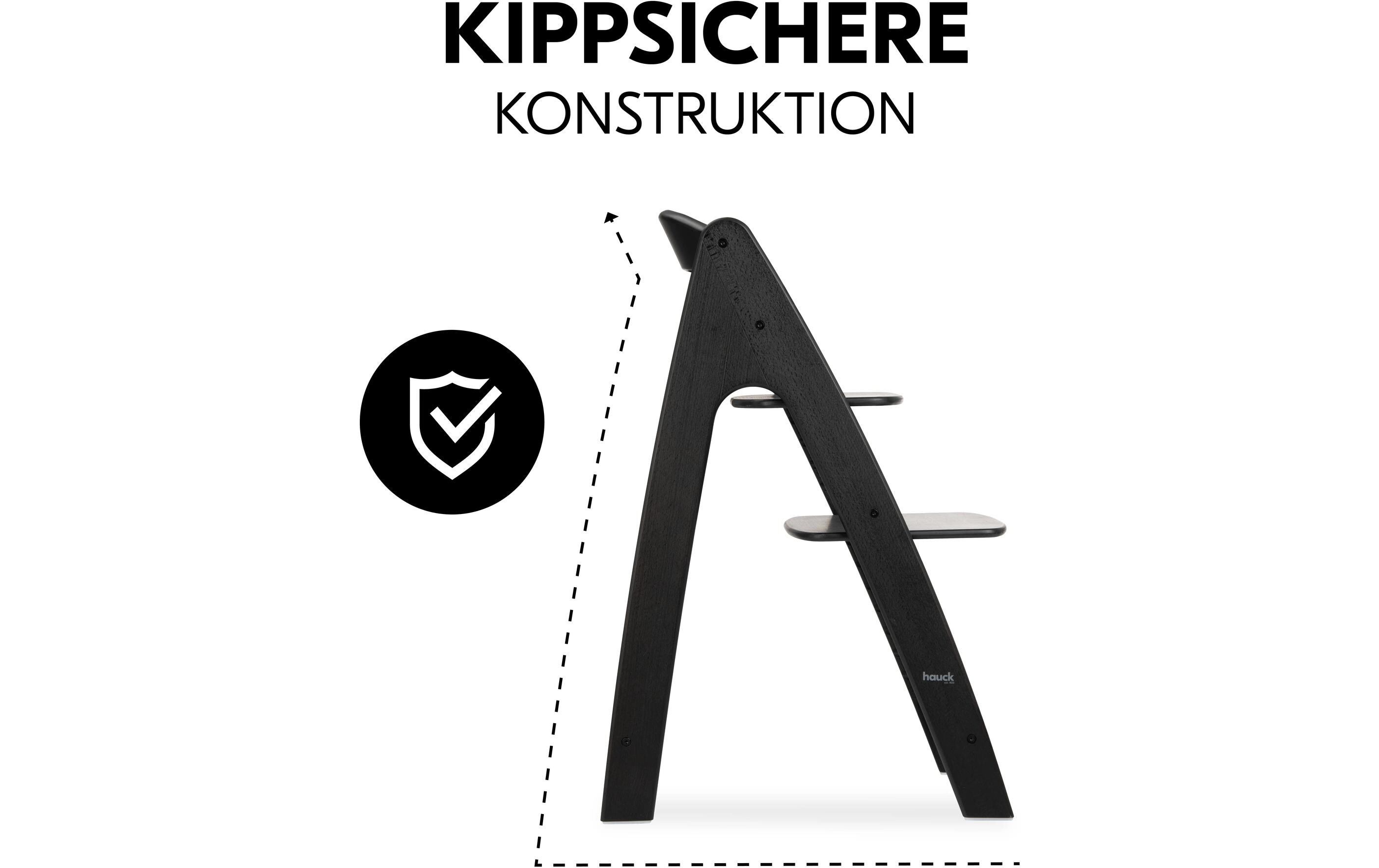Hochstuhl Arketa N Play Blackwashed<br>Stilvoller Holzhochstuhl mit Play Tray im Set
