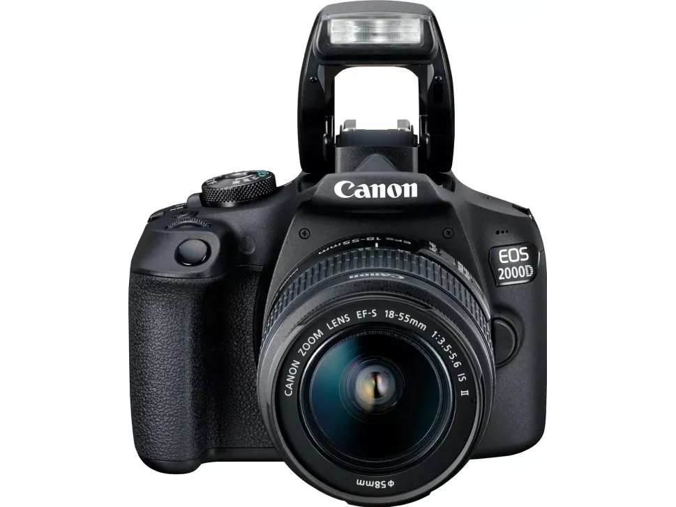 Canon EOS 2000D - Digitalkamera - SLR - 24.1 MP - APS-C - 1080p / 30 fps - 3x optisk zoom EF-S 18-55 mm IS II og EF 75-300 mm III objektiver - Wi-Fi, NFC
