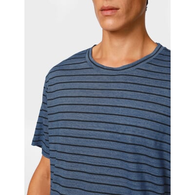 Herren-Leinenshirt gestreift, Blau
