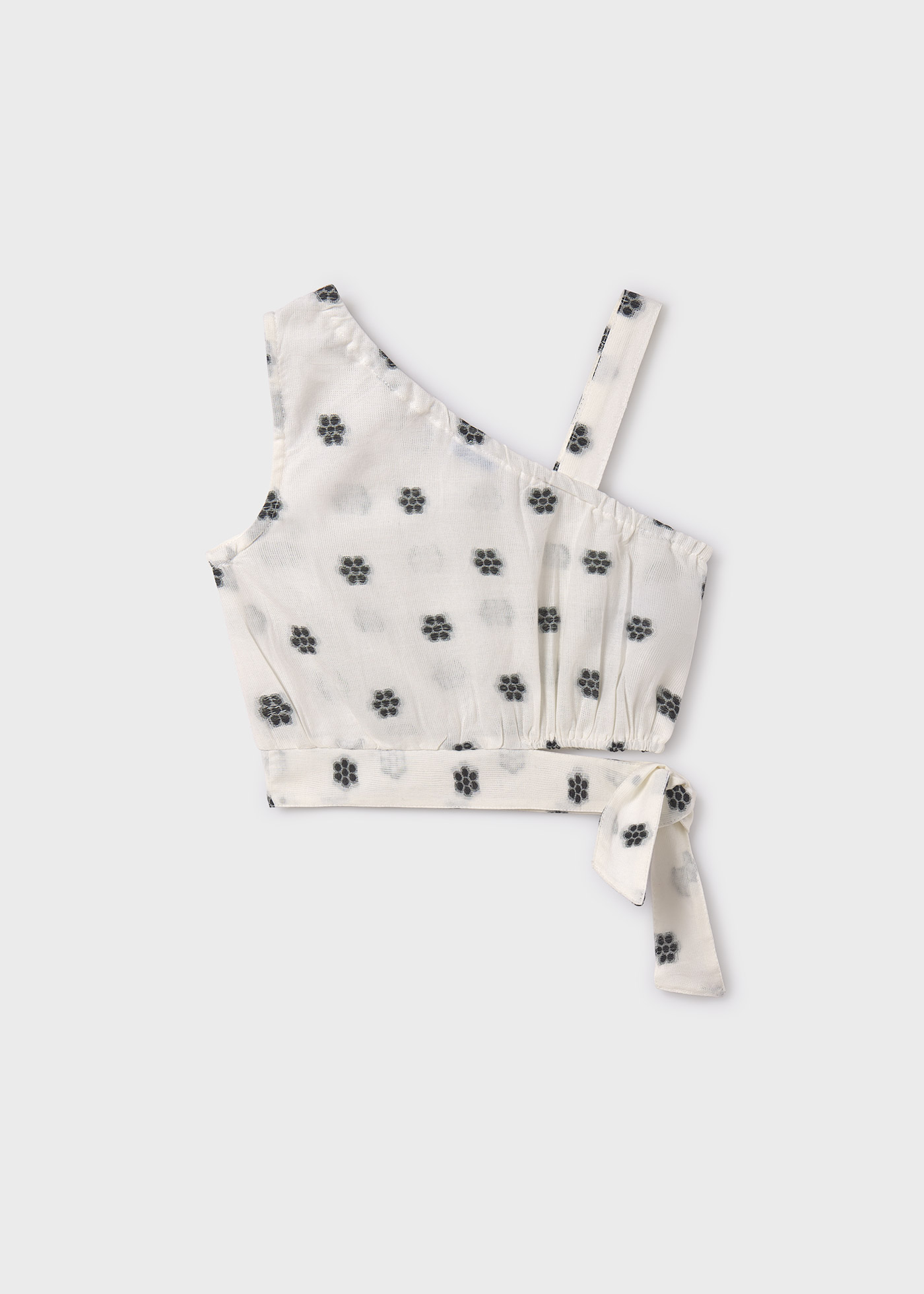 Blusa assimétrica em jacquard para meninas
