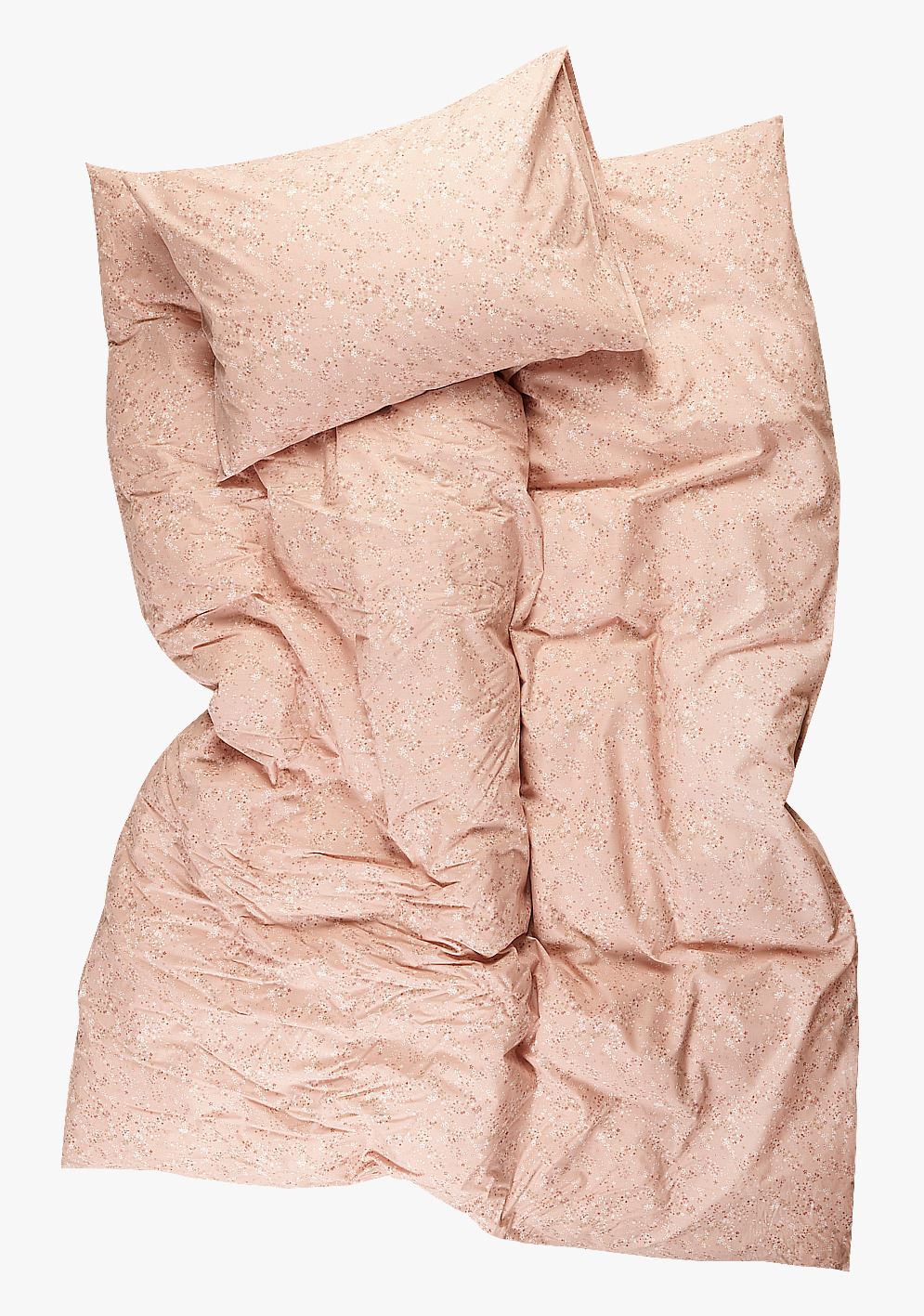 Bomull sengesett pudderrosa - 140x200 cm