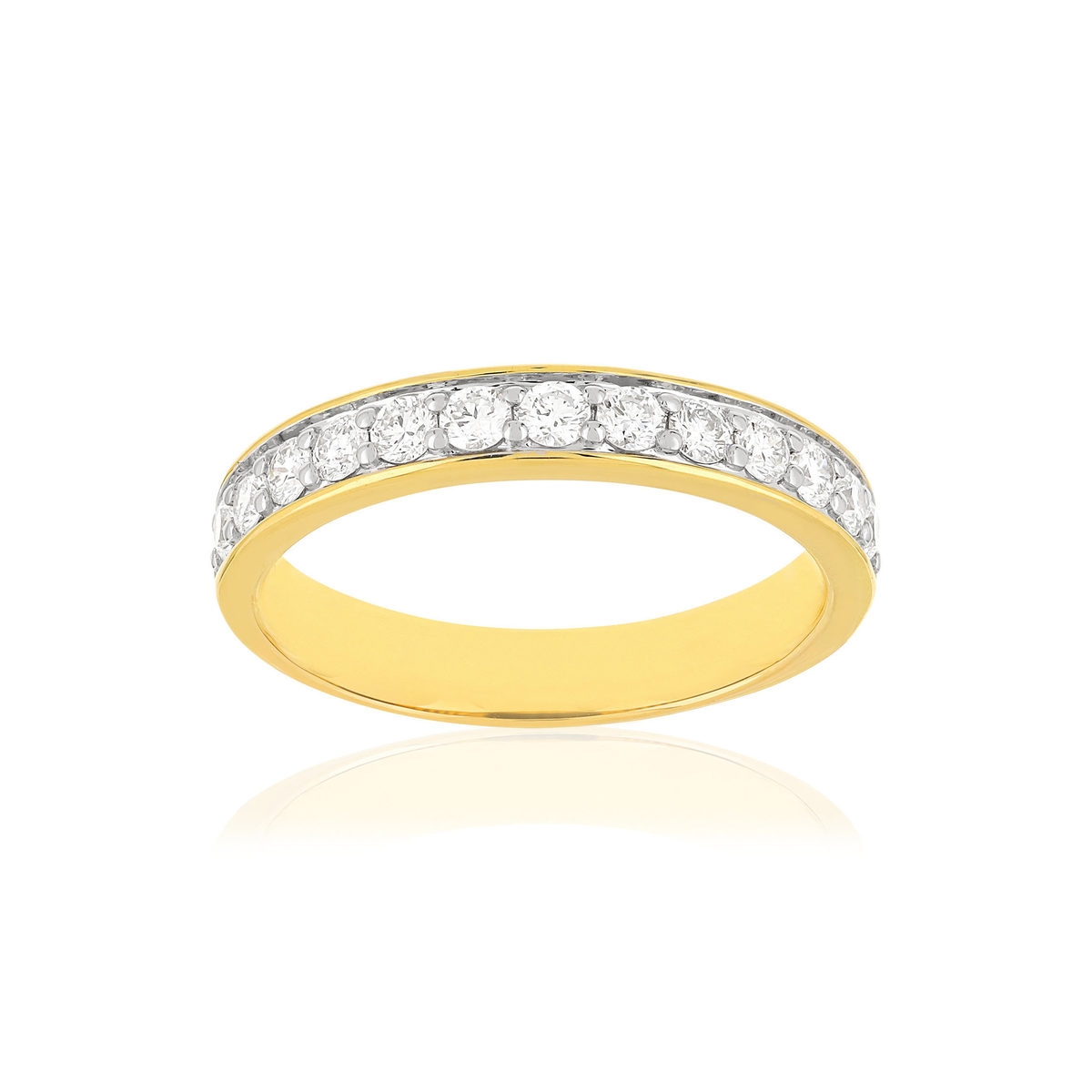 Bague or 750 2 tons diamants synthétiques 0.50 carat