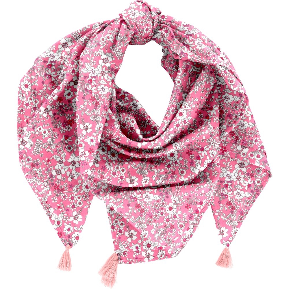 Foulard Pompon Violette Rose