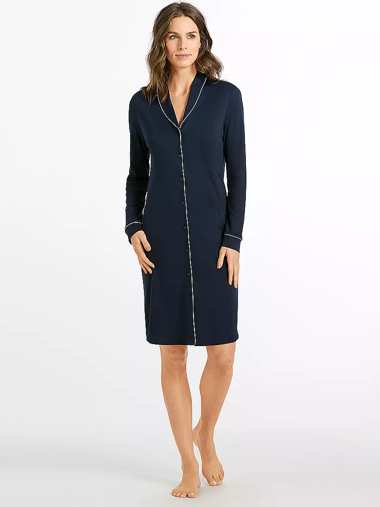HANRO Nachthemd Natural Comfort blau
